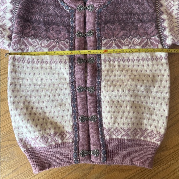 Dale of Norway Wool Cardigan Sweater Women Size M/L Après Ski Snowflake Pattern - Picture 12 of 14